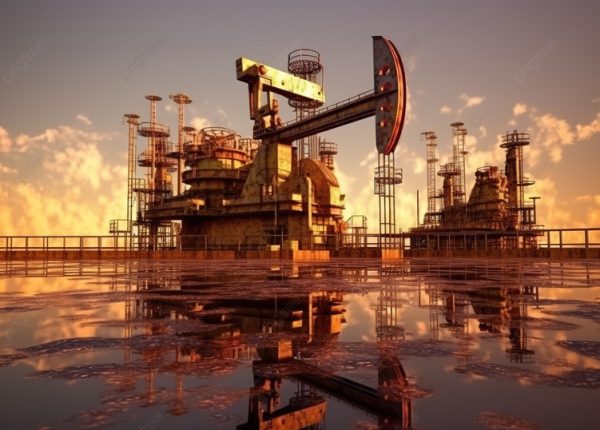 pngtree-3d-rendered-concept-oil-pump-refinery-with-crude-oil-barrel-image_3787694
